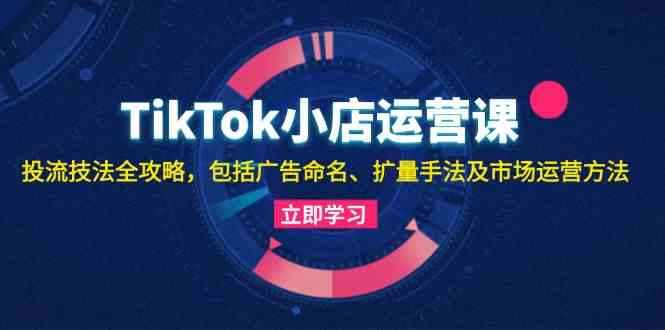TikTok小店运营课：投流技法全攻略，包括广告命名 扩量手法及市场运营方法网创项目-知识付费-在线课程-自媒体创业-网络副业-优利资源优利资源网