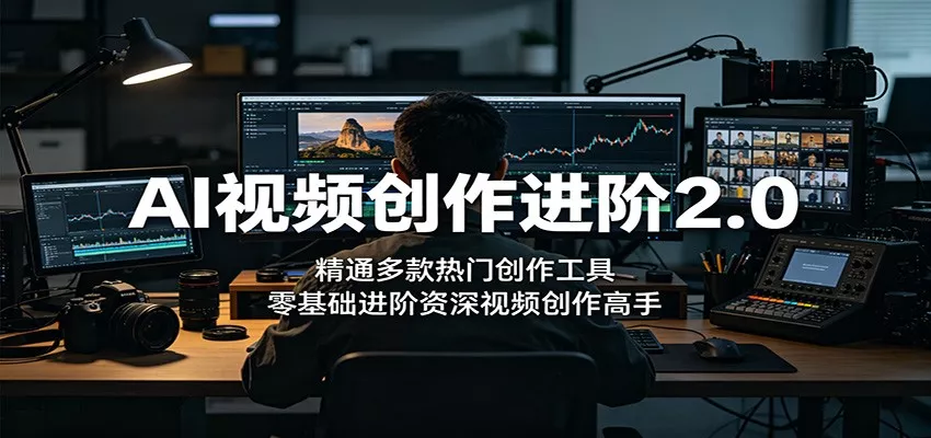 AI视频创作进阶2.0：精通多款热门创作工具，零基础进阶资深视频创作高手网创项目-知识付费-在线课程-自媒体创业-网络副业-优利资源优利资源网