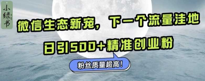 微信生态新宠小绿书：下一个流量洼地，日引500+精准创业粉，粉丝质量超高网创项目-知识付费-在线课程-自媒体创业-网络副业-优利资源优利资源网