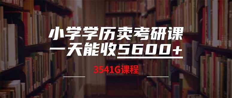 （14561期）小学学历卖考研课程，一天收5600（附3580G考研合集）网创项目-知识付费-在线课程-自媒体创业-网络副业-优利资源优利资源网