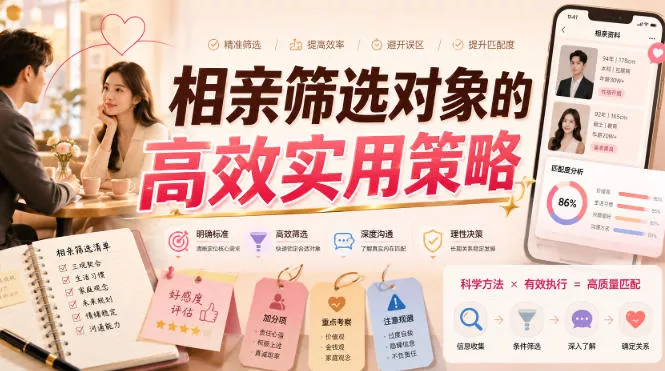 付费文章：相亲筛选对象的高效实用策略网创项目-知识付费-在线课程-自媒体创业-网络副业-优利资源优利资源网