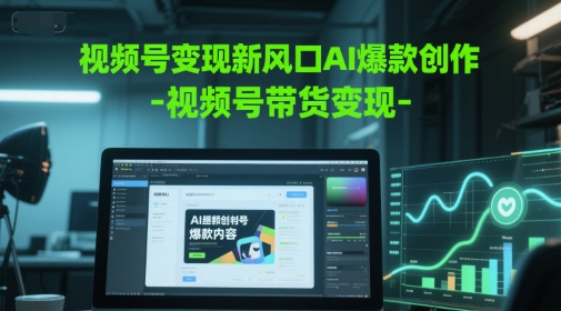 视频号变现新风口AI爆款创作-视频号带货变现网创项目-知识付费-在线课程-自媒体创业-网络副业-优利资源优利资源网