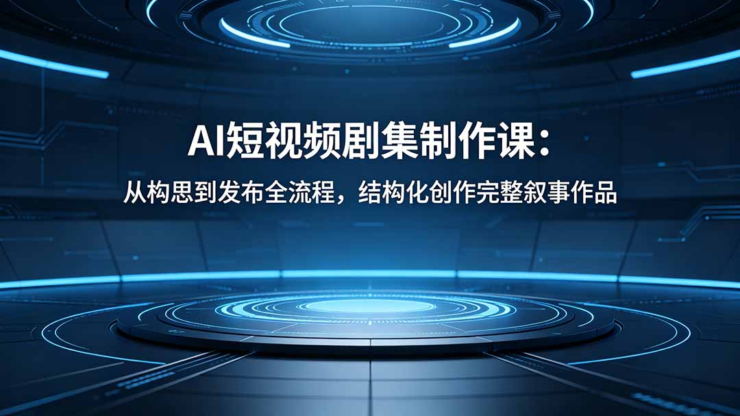 AI短视频剧集制作课：从构思到发布全流程，结构化创作完整叙事作品网创项目-知识付费-在线课程-自媒体创业-网络副业-优利资源优利资源网
