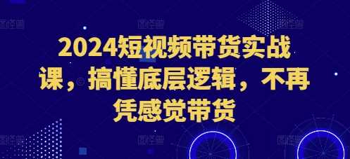 2024短视频带货实战课，搞懂底层逻辑，不再凭感觉带货网创项目-知识付费-在线课程-自媒体创业-网络副业-优利资源优利资源网