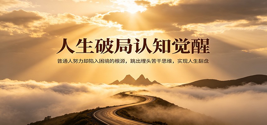 人生破局认知觉醒，普通人努力却陷入困境的根源，跳出埋头苦干思维，实现人生翻盘网创项目-知识付费-在线课程-自媒体创业-网络副业-优利资源优利资源网