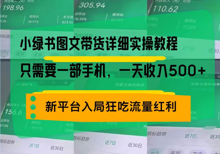 （13509期）小绿书图文带货详细实操教程，只需要一部手机，一天收入500+，轻松变现网创项目-知识付费-在线课程-自媒体创业-网络副业-优利资源优利资源网