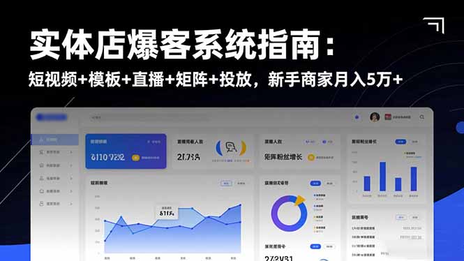 实体店爆客系统指南：短视频+模板+直播+矩阵+投放，新手商家月入5万+网创项目-知识付费-在线课程-自媒体创业-网络副业-优利资源优利资源网