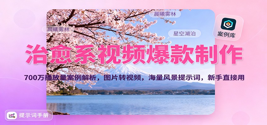 治愈系视频爆款制作，700万播放量案例解析，图片转视频，海量风景提示词，新手直接用网创项目-知识付费-在线课程-自媒体创业-网络副业-优利资源优利资源网