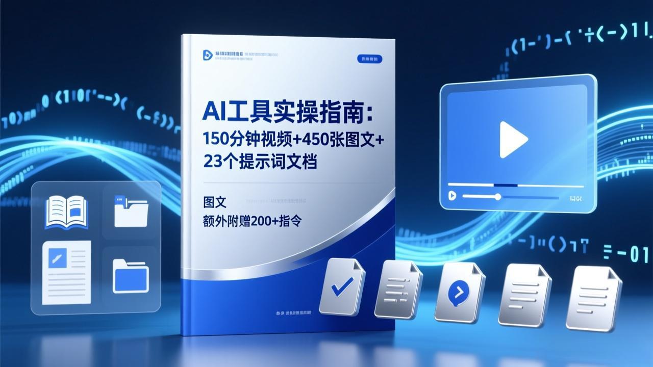 AI工具实操指南：150分钟视频+450张图文+23个提示词文档，额外附赠200+指令网创项目-知识付费-在线课程-自媒体创业-网络副业-优利资源优利资源网