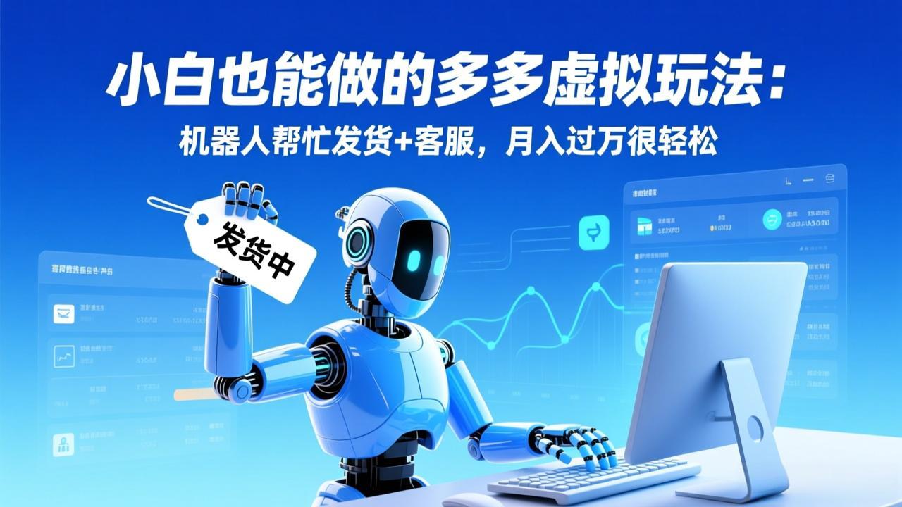 小白也能做的多多虚拟玩法：机器人帮忙发货+客服，月入过万很轻松网创项目-知识付费-在线课程-自媒体创业-网络副业-优利资源优利资源网