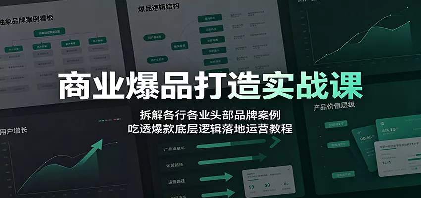 商业爆品打造实战课：拆解各行各业头部品牌案例，吃透爆款底层逻辑落地运营教程网创项目-知识付费-在线课程-自媒体创业-网络副业-优利资源优利资源网