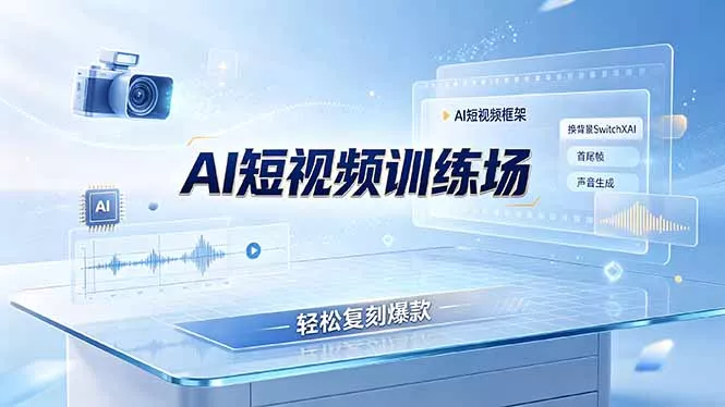 老陈AI短视频训练场：AI短视频框架+换背景SwitchXAI+首尾帧+声音生成，轻松复刻爆款网创项目-知识付费-在线课程-自媒体创业-网络副业-优利资源优利资源网