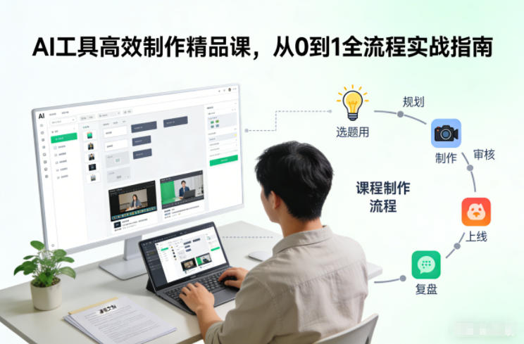 AI工具高效制作精品课，从0到1全流程实战指南网创项目-知识付费-在线课程-自媒体创业-网络副业-优利资源优利资源网