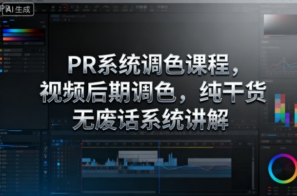 PR系统调色课程，视频后期调色，纯干货无废话系统讲解网创项目-知识付费-在线课程-自媒体创业-网络副业-优利资源优利资源网