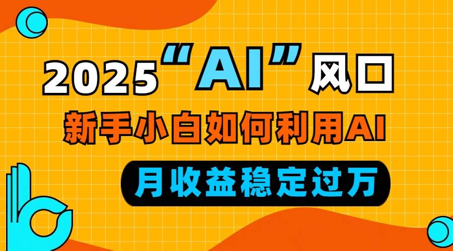 （13821期）2025“ AI ”风口，新手小白如何利用ai，每月收益稳定过万网创项目-知识付费-在线课程-自媒体创业-网络副业-优利资源优利资源网