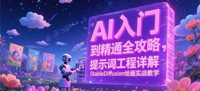 AI入门到精通全攻略，提示词工程详解，StableDiffusion绘画实战教学网创项目-知识付费-在线课程-自媒体创业-网络副业-优利资源优利资源网