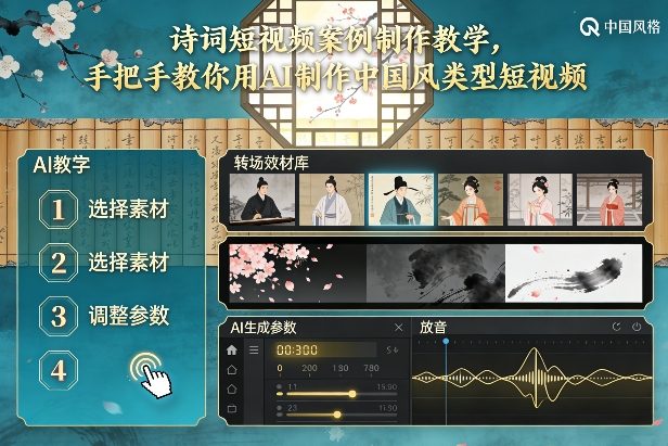 古诗词短视频案例制作教学，手把手教你用AI制作中国风类型短视频网创项目-知识付费-在线课程-自媒体创业-网络副业-优利资源优利资源网