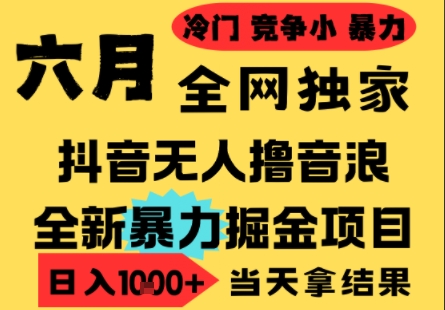25年6月高爆抖音无人直播最新撸音浪掘金项目，小白可做，无脑日入1k+，门槛低可批量矩阵【揭秘】网创项目-知识付费-在线课程-自媒体创业-网络副业-优利资源优利资源网