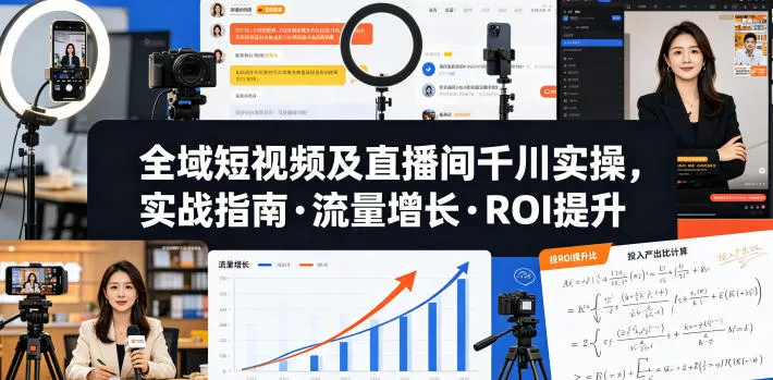 全域短视频及直播间千川实操，实战指南·流量增长·ROI提升(更新)网创项目-知识付费-在线课程-自媒体创业-网络副业-优利资源优利资源网