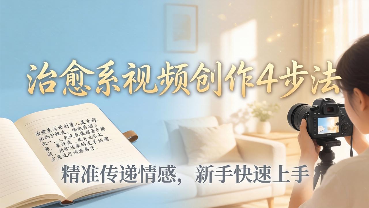 治愈系视频创作4步法：从文案打磨到画面呈现，精准传递情感，新手快速上手出优质内容网创项目-知识付费-在线课程-自媒体创业-网络副业-优利资源优利资源网