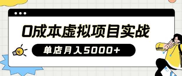 0成本虚拟项目实战手把手教你落地，单店月入5k网创项目-知识付费-在线课程-自媒体创业-网络副业-优利资源优利资源网