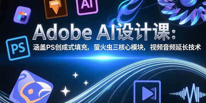 （15469期）Adobe AI设计课：涵盖PS创成式填充，萤火虫三核心模块，视频音频延长技术网创项目-知识付费-在线课程-自媒体创业-网络副业-优利资源优利资源网