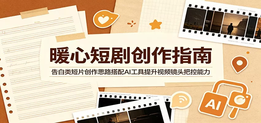 暖心短剧创作指南：告白类短片创作思路搭配AI工具提升视频镜头把控能力网创项目-知识付费-在线课程-自媒体创业-网络副业-优利资源优利资源网