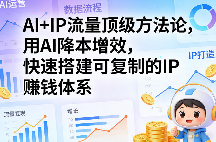 AI+IP流量顶级方法论，用AI降本增效，快速搭建可复制的IP賺钱体系网创项目-知识付费-在线课程-自媒体创业-网络副业-优利资源优利资源网