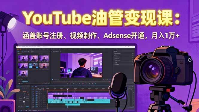 （15987期）2025YouTube油管变现课：涵盖账号注册、视频制作、Adsense开通，月入1万+网创项目-知识付费-在线课程-自媒体创业-网络副业-优利资源优利资源网