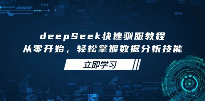 deepSeek快速驯服教程，从零开始，轻松掌握数据分析技能网创项目-知识付费-在线课程-自媒体创业-网络副业-优利资源优利资源网