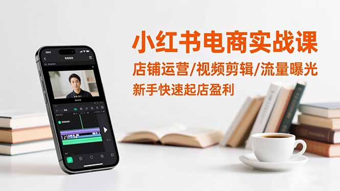 小红书电商实战课：店铺运营/视频剪辑/流量曝光，新手快速起店盈利网创项目-知识付费-在线课程-自媒体创业-网络副业-优利资源优利资源网