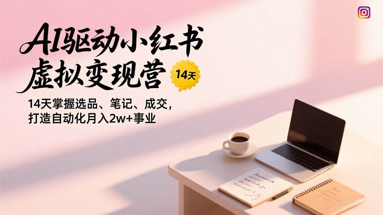 （17204期）AI驱动小红书虚拟变现营，14天掌握选品、笔记、成交，打造自动化月入2w+事业网创项目-知识付费-在线课程-自媒体创业-网络副业-优利资源优利资源网