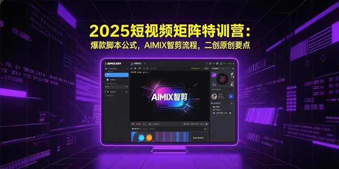 （15475期）2025短视频矩阵特训营：爆款脚本公式，AIMIX智剪流程，二创原创要点网创项目-知识付费-在线课程-自媒体创业-网络副业-优利资源优利资源网