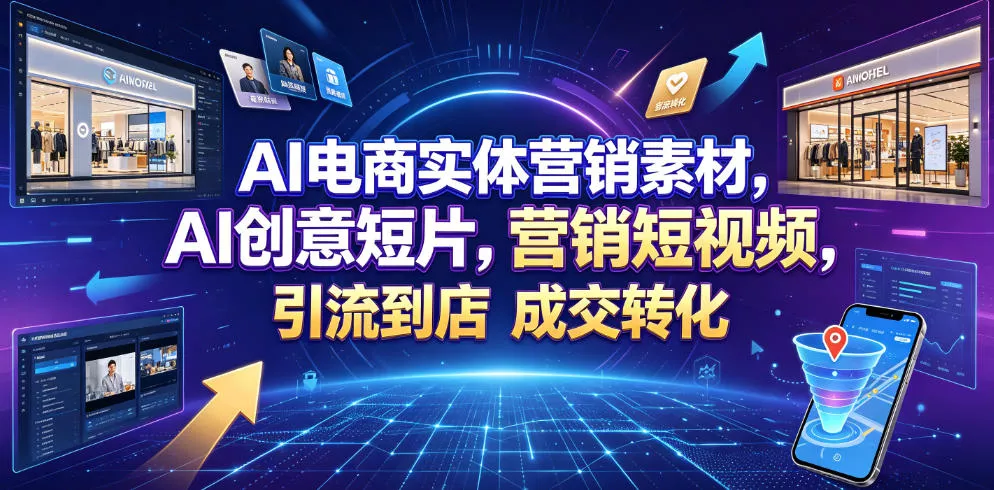 AI电商实体营销素材，AI创意短片，高效打造营销短视频，轻松引流到店，稳定提升门店客流与成交转化网创项目-知识付费-在线课程-自媒体创业-网络副业-优利资源优利资源网