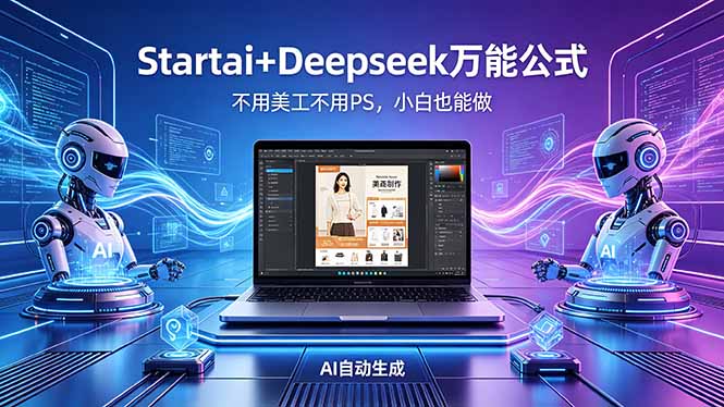 AI自动做电商详情页：Startai+Deepseek万能公式，不用美工不用PS，小白也能做网创项目-知识付费-在线课程-自媒体创业-网络副业-优利资源优利资源网