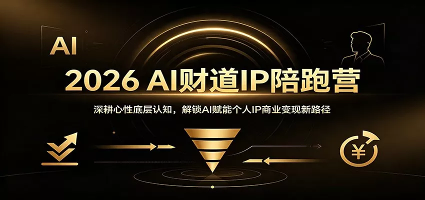 2026 AI财道IP陪跑营：深耕心性底层认知，解锁AI赋能个人IP商业变现新路径网创项目-知识付费-在线课程-自媒体创业-网络副业-优利资源优利资源网