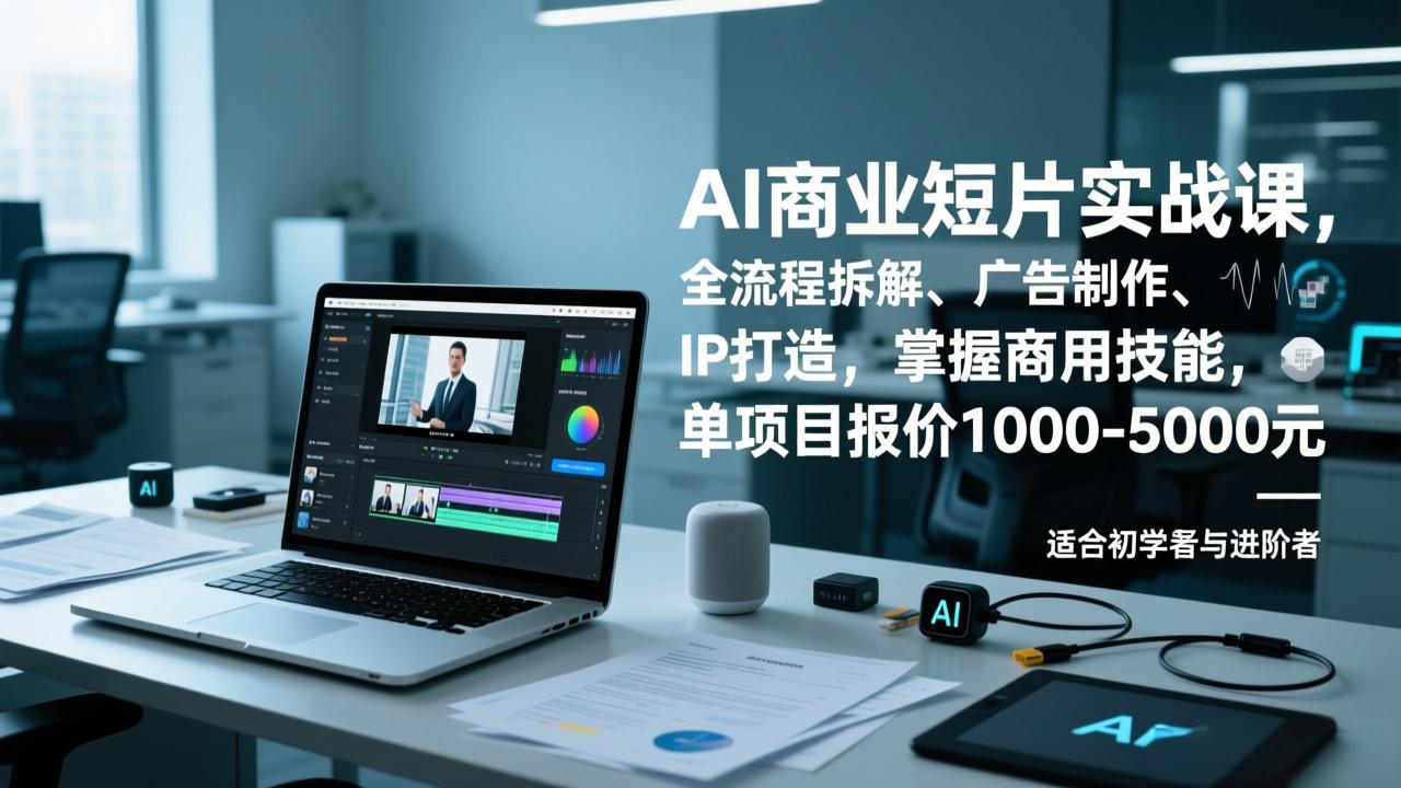 AI商业短片实战课，全流程拆解、广告制作、IP打造，掌握商用技能，单项目报价1000-5000元网创项目-知识付费-在线课程-自媒体创业-网络副业-优利资源优利资源网