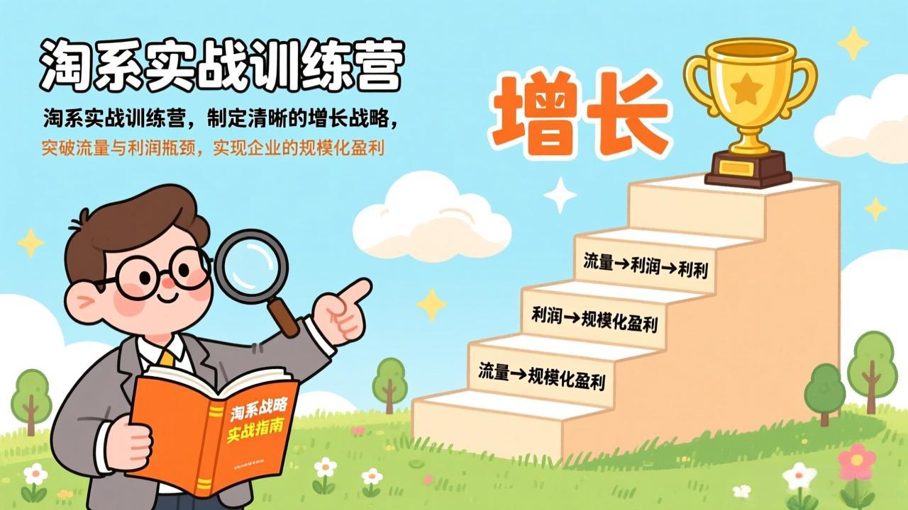 淘系实战训练营，制定清晰的增长战略，突破流量与利润瓶颈，实现企业的规模化盈利网创项目-知识付费-在线课程-自媒体创业-网络副业-优利资源优利资源网