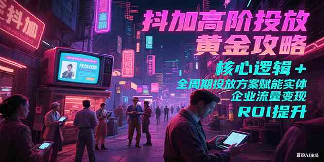 抖加高阶投放黄金攻略：核心逻辑全周期投放方案赋能实体企业流量变现 ROI 提升网创项目-知识付费-在线课程-自媒体创业-网络副业-优利资源优利资源网