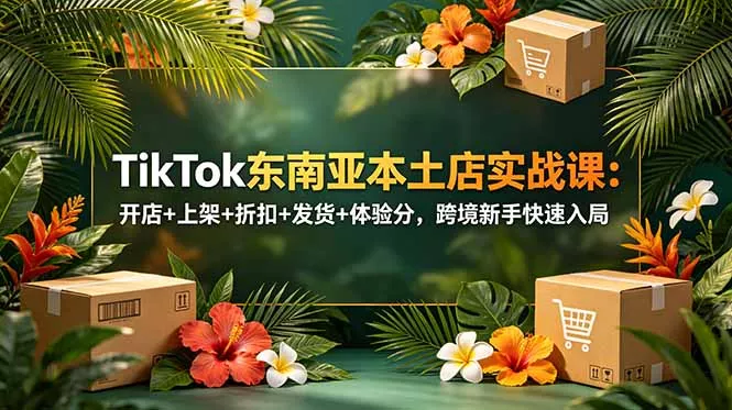 TikTok东南亚本土店实战课：开店+上架+折扣+发货+体验分，跨境新手快速入局网创项目-知识付费-在线课程-自媒体创业-网络副业-优利资源优利资源网