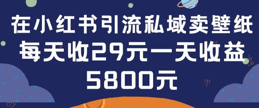 在小红书引流私域卖壁纸每张29元单日最高卖出200张(0-1搭建教程)【揭秘】网创项目-知识付费-在线课程-自媒体创业-网络副业-优利资源优利资源网