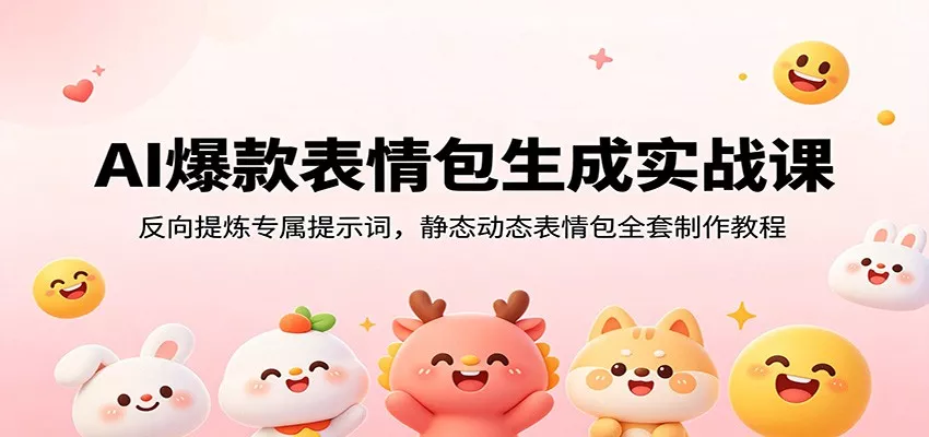 AI爆款表情包生成实战课：反向提炼专属提示词，静态动态表情包全套制作教程网创项目-知识付费-在线课程-自媒体创业-网络副业-优利资源优利资源网