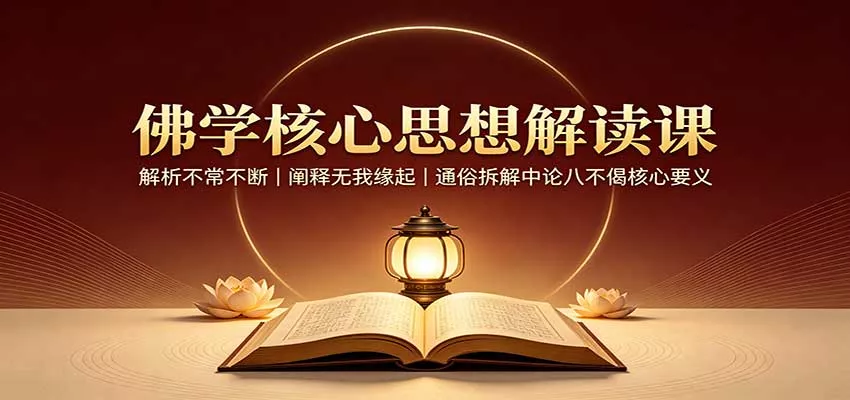 佛学核心思想解读课：解析不常不断，阐释无我缘起，通俗拆解中论八不偈核心要义网创项目-知识付费-在线课程-自媒体创业-网络副业-优利资源优利资源网