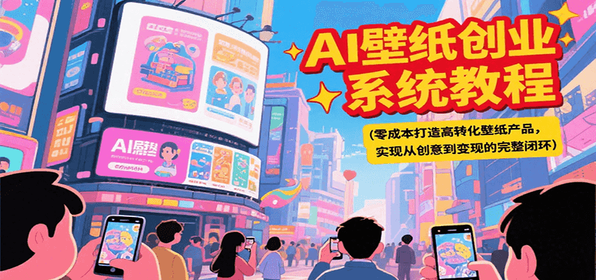 AI壁纸创业系统教程，零成本打造高转化壁纸产品，实现从创意到变现的完整闭环网创项目-知识付费-在线课程-自媒体创业-网络副业-优利资源优利资源网