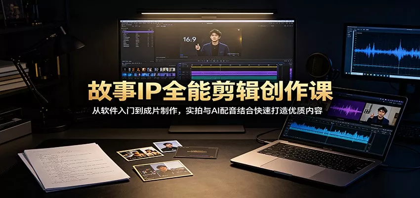 故事IP全能剪辑创作课：从软件入门到成片制作，实拍与AI配音结合快速打造优质内容网创项目-知识付费-在线课程-自媒体创业-网络副业-优利资源优利资源网