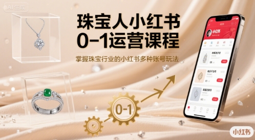 珠宝人小红书0-1运营课程，掌握珠宝行业的小红书多种账号玩法网创项目-知识付费-在线课程-自媒体创业-网络副业-优利资源优利资源网