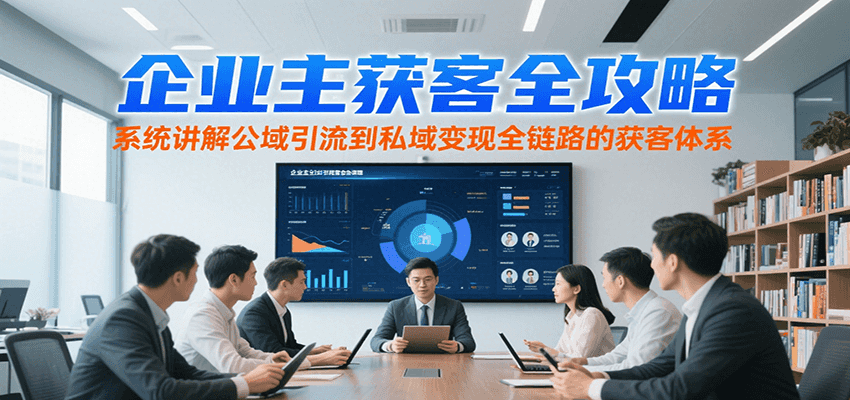 企业主获客全攻略，系统讲解公域引流到私域变现全链路的获客体系网创项目-知识付费-在线课程-自媒体创业-网络副业-优利资源优利资源网