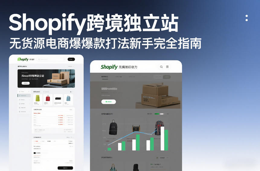 Shopify跨境独立站无货源电商爆款打法新手完全指南网创项目-知识付费-在线课程-自媒体创业-网络副业-优利资源优利资源网