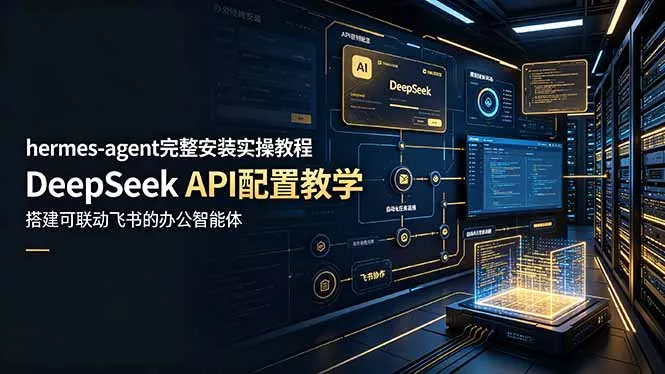 hermes-agent完整安装实操教程，DeepSeek API配置教学，搭建可联动飞书的办公智能体网创项目-知识付费-在线课程-自媒体创业-网络副业-优利资源优利资源网