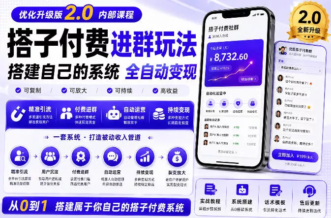 搭建群系统实战项目玩法,搭建整套付费进群系统,实现全天被动收益 搭建群系统实战项目玩法,搭建整套付费进群系统,实现全天被动收益